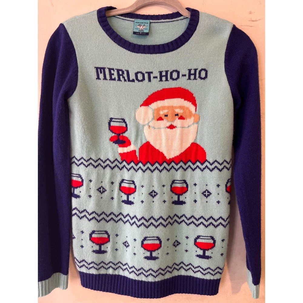 Northern‎ Pole Merlot Ho Ho Santa Ugly Christmas Sweater